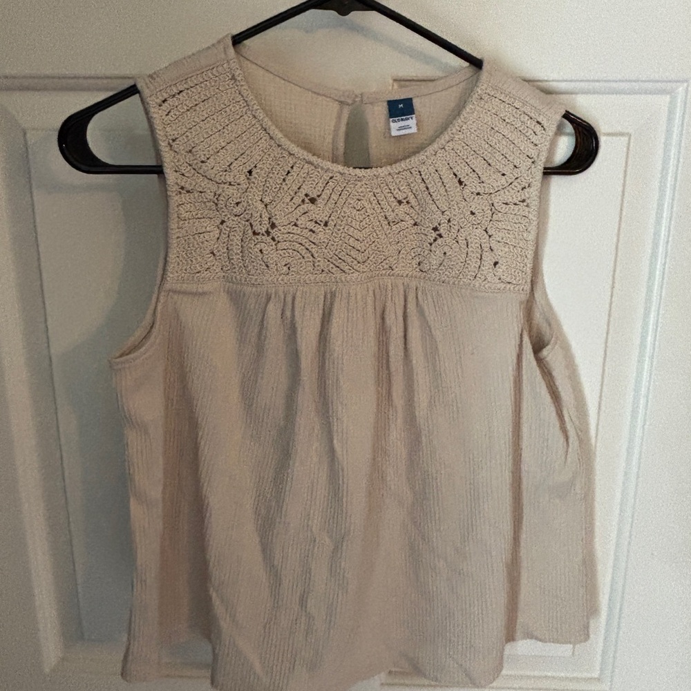 Old Navy Cream Sleeveless Blouse